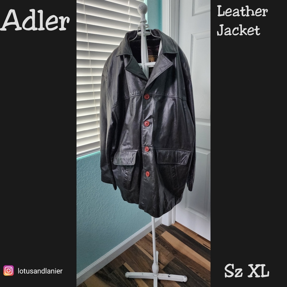 Adler Men's Vintage Chocolate Brown Leather Coat Sz XL